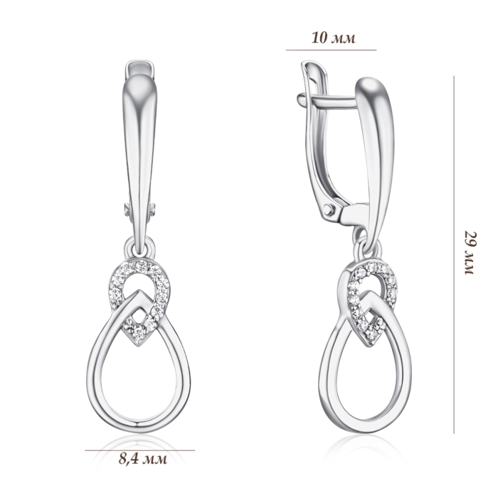 Серебряные серьги. Артикул 41334/12/1/1