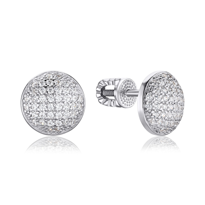 Срібні сережки з фіанітами 41341/12/1/42