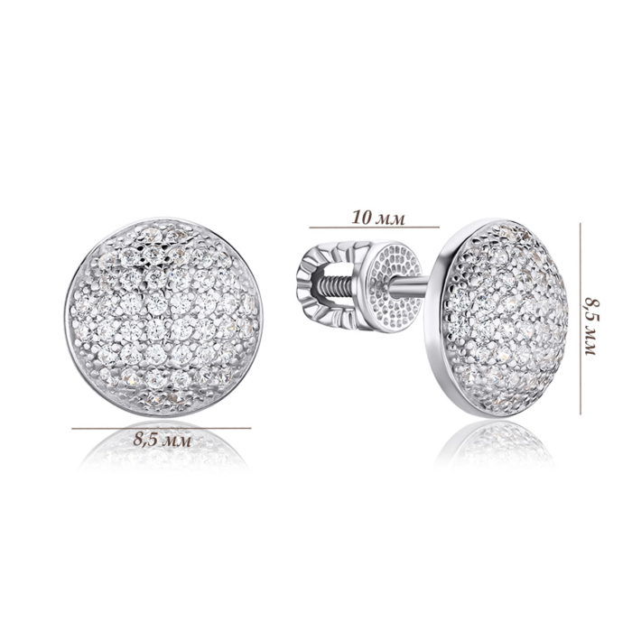 Срібні сережки з фіанітами 41341/12/1/42