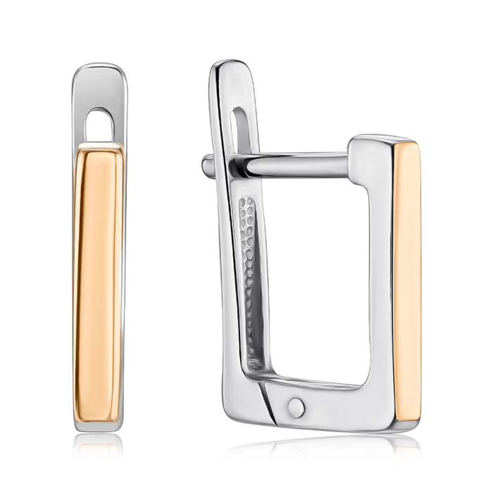 Срібні сережки з золотими накладками 41347/09/1