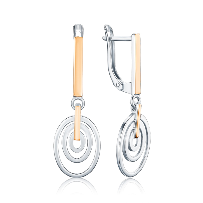 Срібні сережки з золотими накладками 41348/09/1