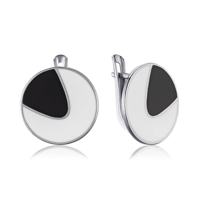 Срібні сережки з емаллю 41377/12/1/967