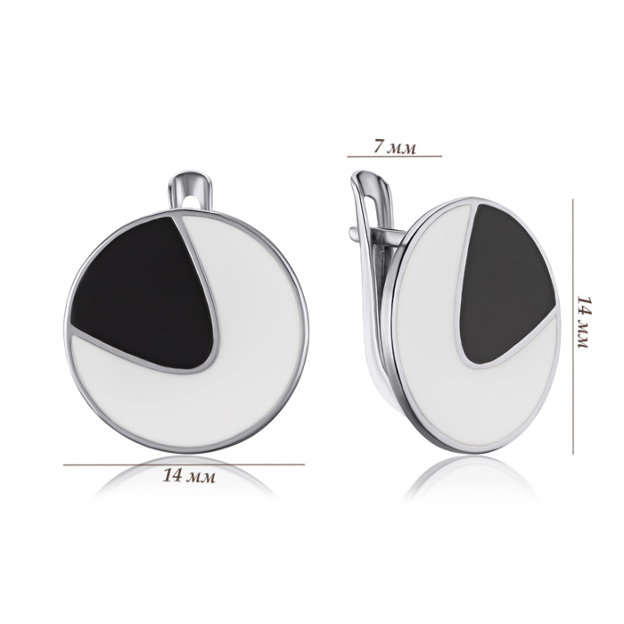 Срібні сережки з емаллю 41377/12/1/967