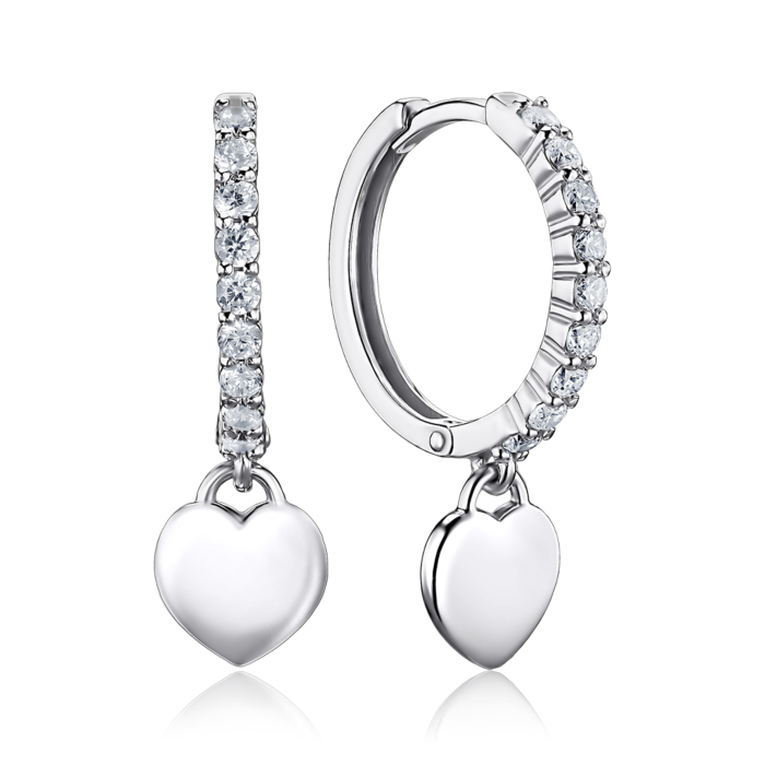 Срібні сережки з фіанітами 41387/12/1/17