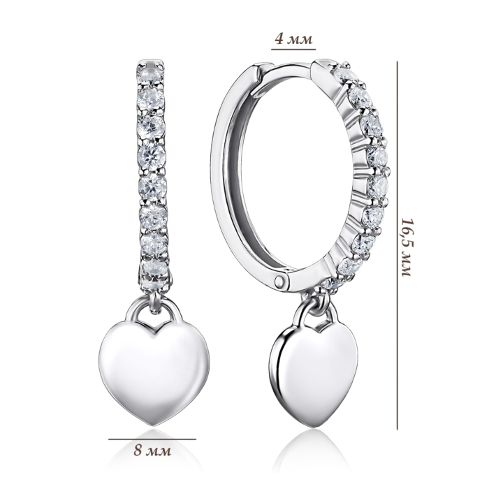 Срібні сережки з фіанітами 41387/12/1/17