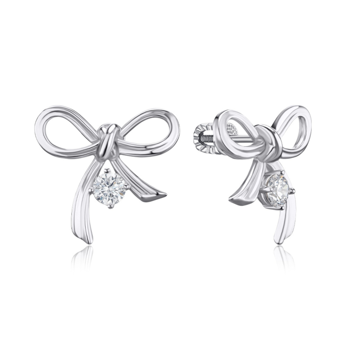 Срібні сережки з фіанітом 41389/12/1/29