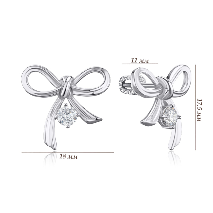 Срібні сережки з фіанітом 41389/12/1/29