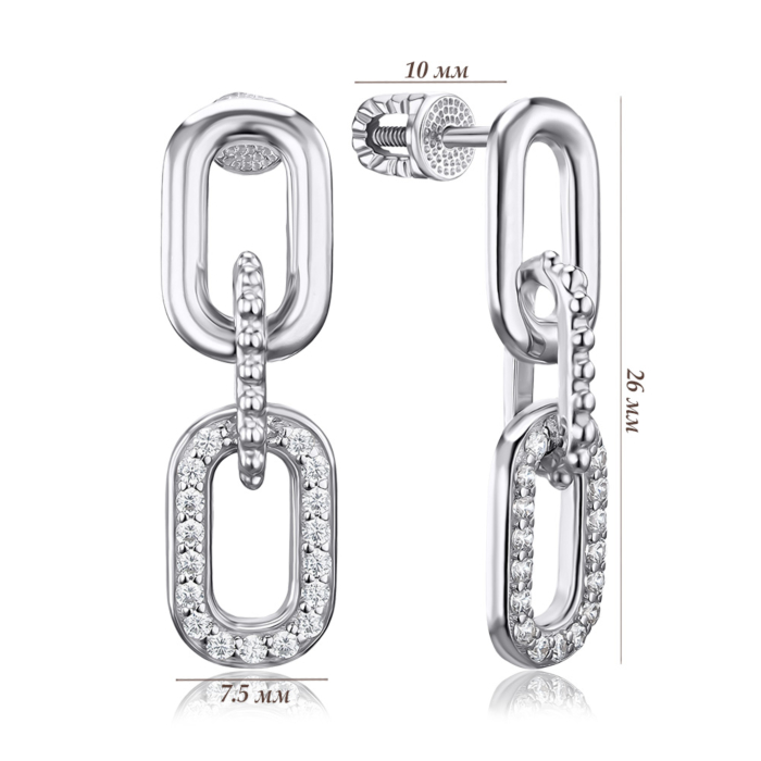 Срібні сережки з фіанітами 41391/12/1/13