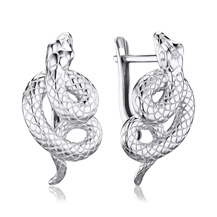 Срібні сережки Змія 41393/12/1