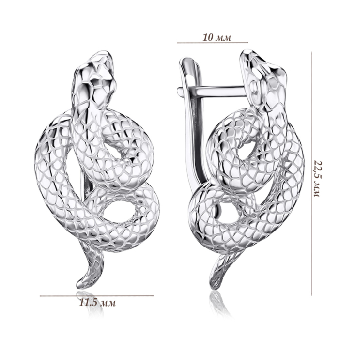 Срібні сережки Змія 41393/12/1