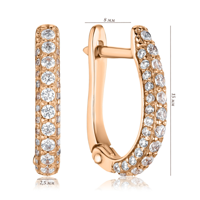 Золоті сережки з фіанітами 2109348101-E/01/1