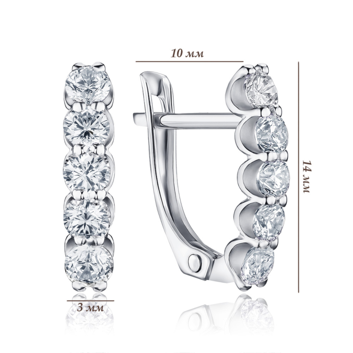 Срібні сережки з фіанітами Tesori 41438/12/1/4189