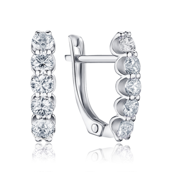 Срібні сережки з фіанітами Tesori 41438/12/1/4189