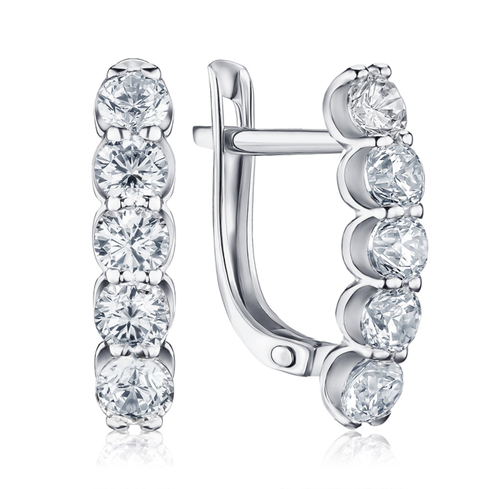 Срібні сережки з фіанітами Tesori 41439/12/1/4030