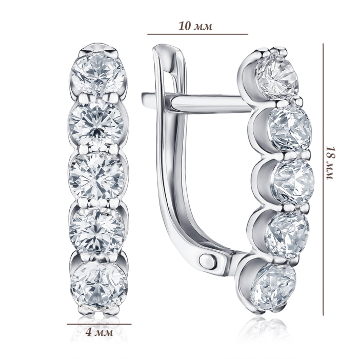 Срібні сережки з фіанітами Tesori 41439/12/1/4030