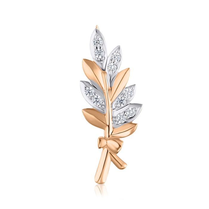 Золота брошка-булавка з фіанітами 4146/01/1/3