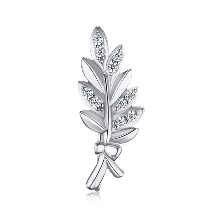 Серебряная брошь с фианитами 4146/12/1/3