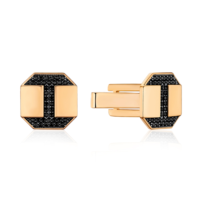 Золоті запонки з фіанітами 4154/01/1/526