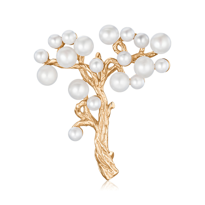 Золота брошка-булавка з перлами 4173/01/0/3001