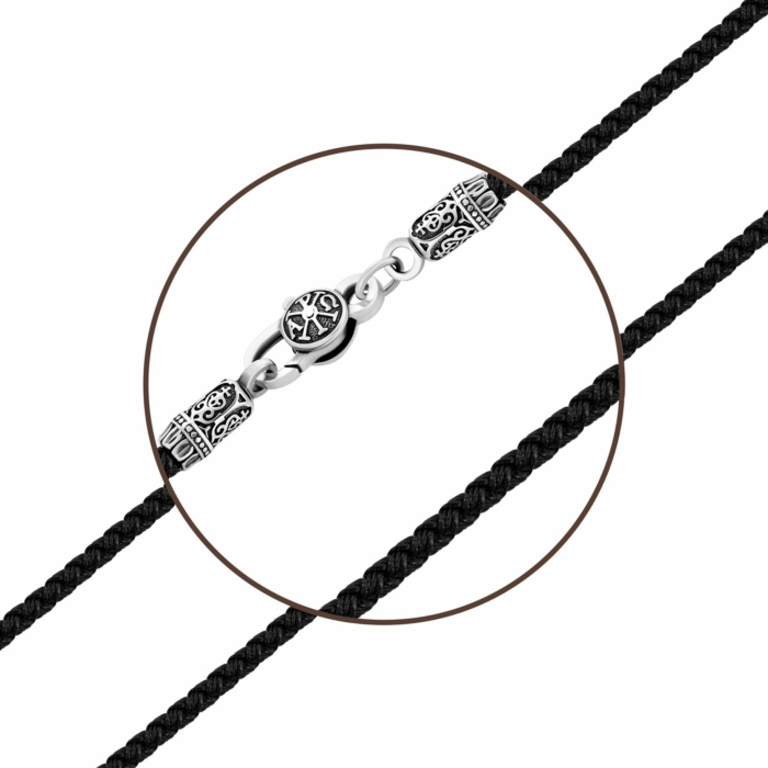 Ювелірний шнурок зі срібним замком. Артикул UG5471.32 ч