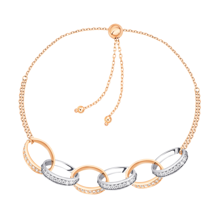 Золотий браслет з фіанітами. Артикул UG55/11/051