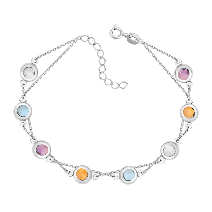 Золотий браслет з аметистом і топазом swiss. Артикул UG55/11/171/1