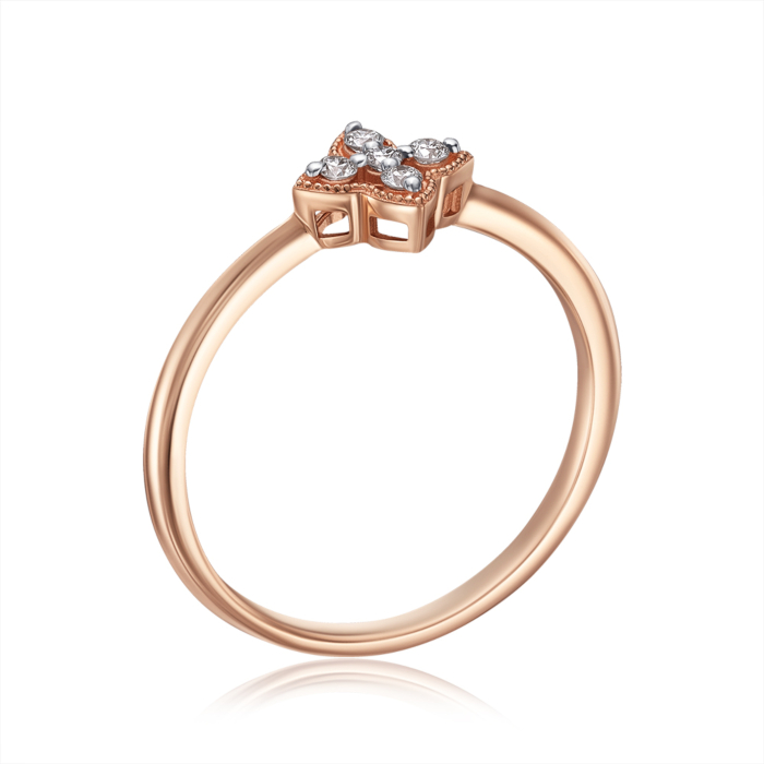 Золота каблучка з діамантами. Артикул 500009/01/1/8045