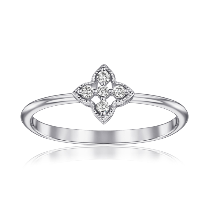 Каблучка в білому золоті з діамантами 500009/02/1/8566