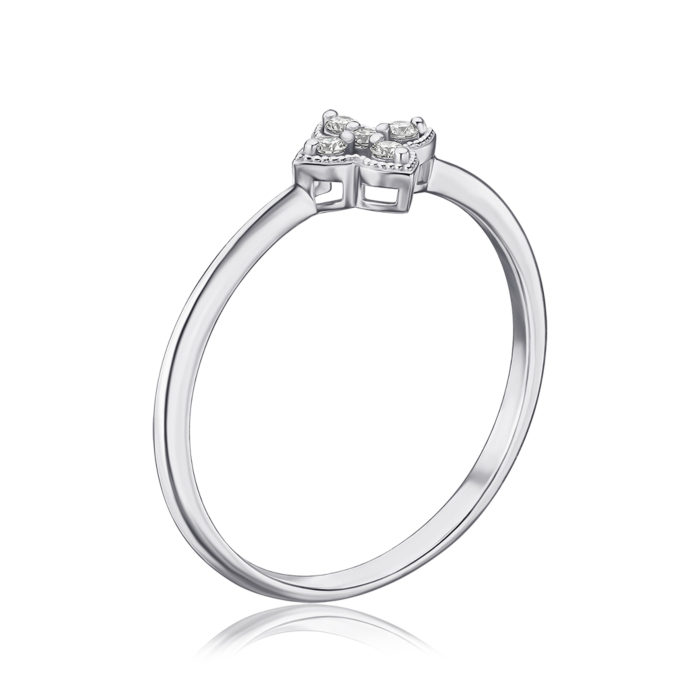 Каблучка в білому золоті з діамантами 500009/02/1/8566