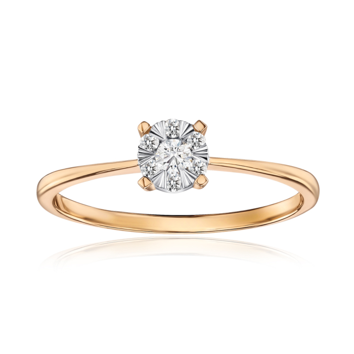 Золота каблучка з діамантами 500011/14/1/9495