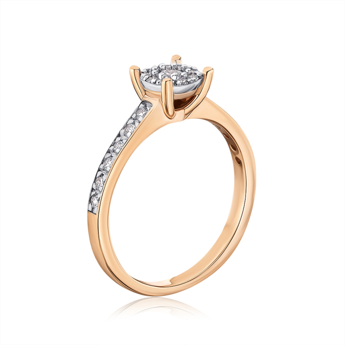 Золота каблучка з діамантами 500012/14/1/11843