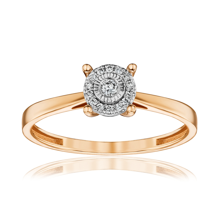 Кольцо в комбинированном золоте с бриллиантами 500015/14/3/10428