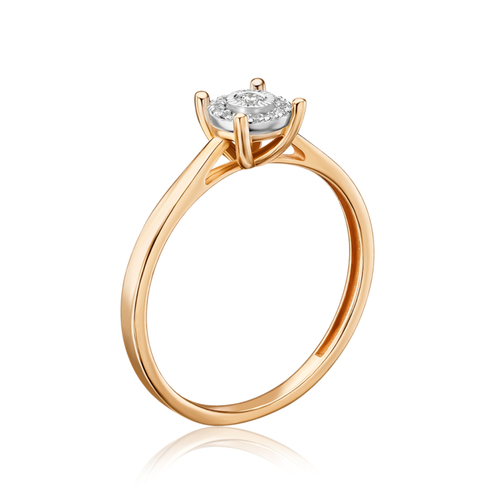 Кольцо в комбинированном золоте с бриллиантами 500015/14/3/10428