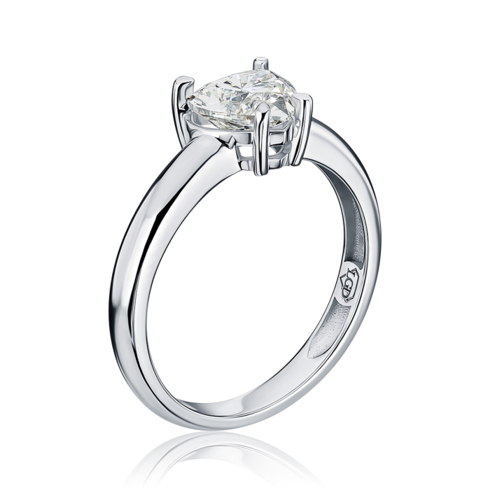 Золотое кольцо с экобриллиантом. Артикул 500021-L/02/1/12004