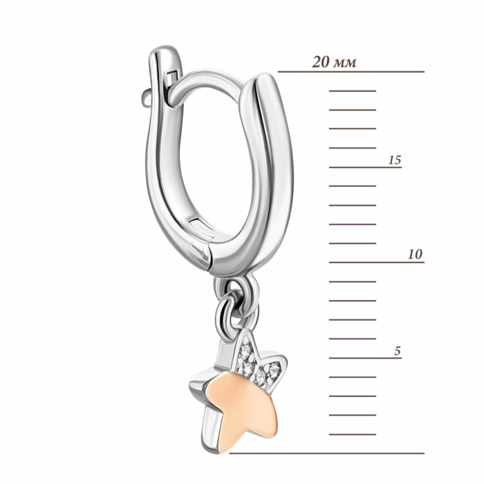 Срібні сережки-підвіски з фіанітами. Артикул UG5500846-СЗНРл.к