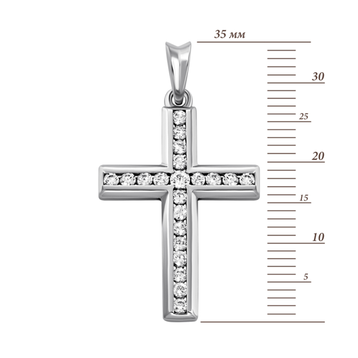Серебряный крестик с фианитами. Артикул UG5500883-КрРл.к