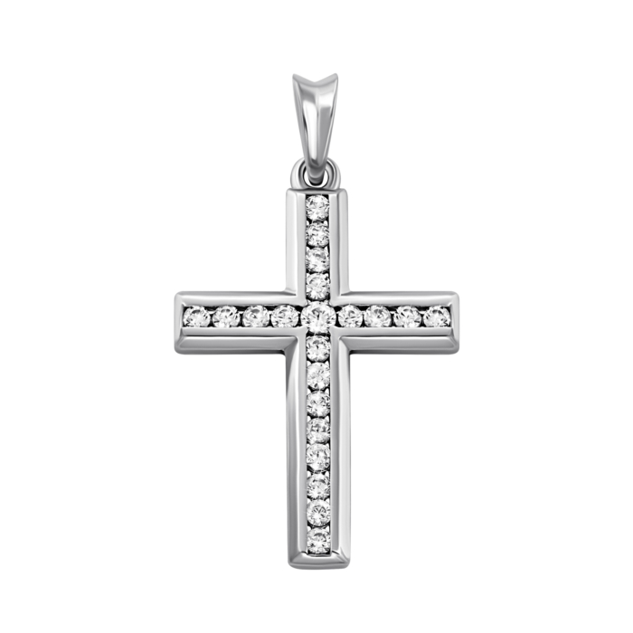 Серебряный крестик с фианитами. Артикул UG5500883-КрРл.к