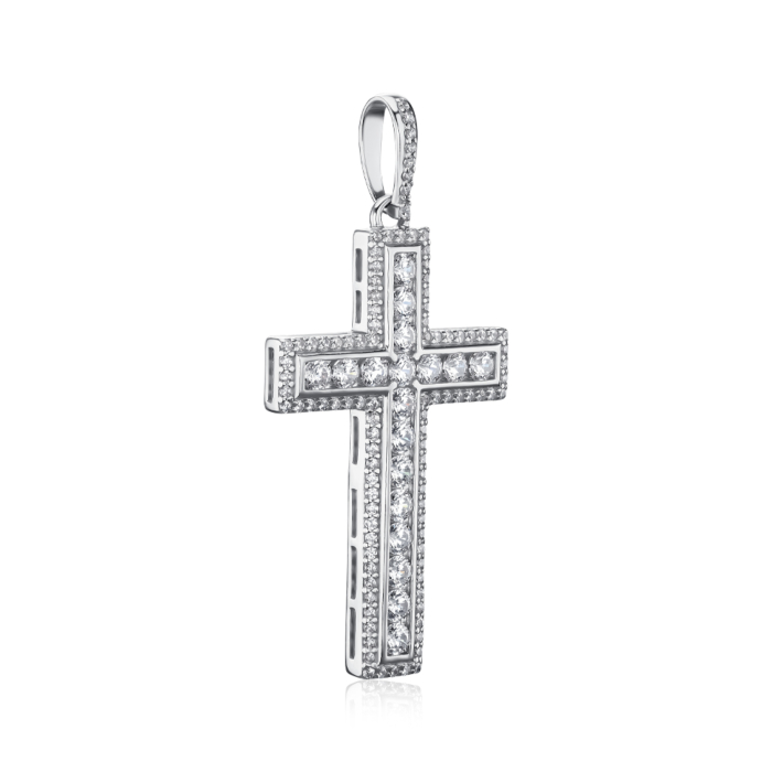 Серебряный крестик с фианитами 500885-КрРл.к
