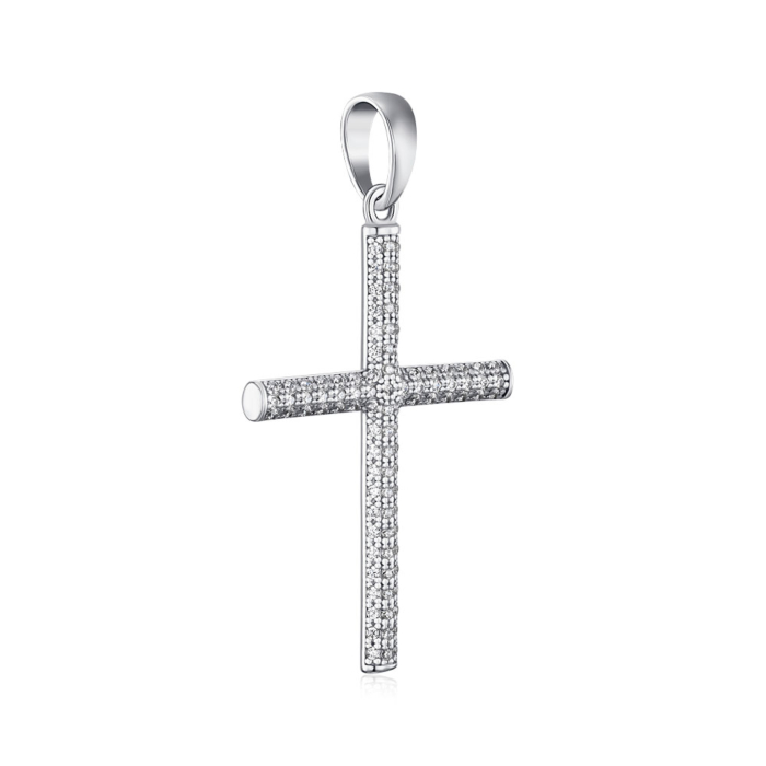 Срібний хрестик з фіанітами 500923-КрРл.к