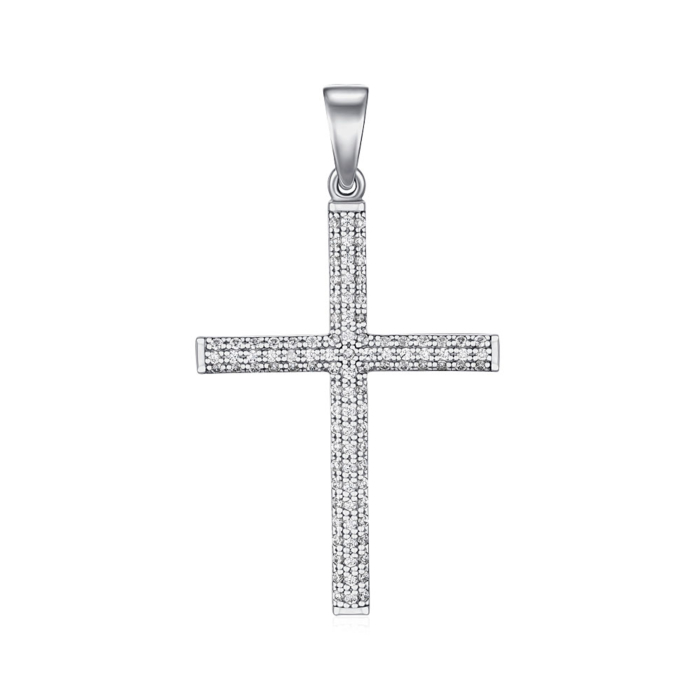 Срібний хрестик з фіанітами 500923-КрРл.к
