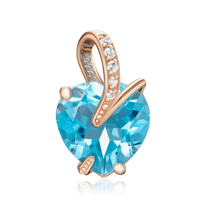 Золота підвіска з топазом та фіанітами. Артикул 50433-1/01/0/7399