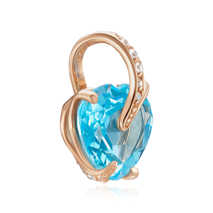 Золота підвіска з топазом та фіанітами. Артикул 50433-1/01/0/7399