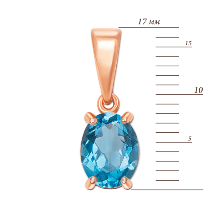 Золота підвіска з топазом. Артикул 50444/топ кс