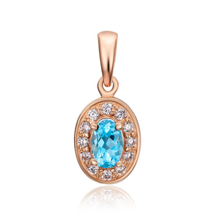 Золота підвіска з топазом і фіанітами. Артикул 50445/топ кс