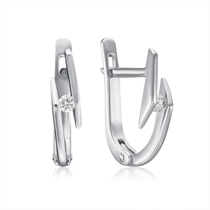 Золоті сережки з діамантом. Артикул 50714/02/1/8581