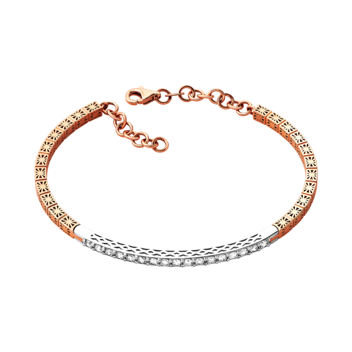 Золотой жесткий браслет с бриллиантами. Артикул UG55111010104