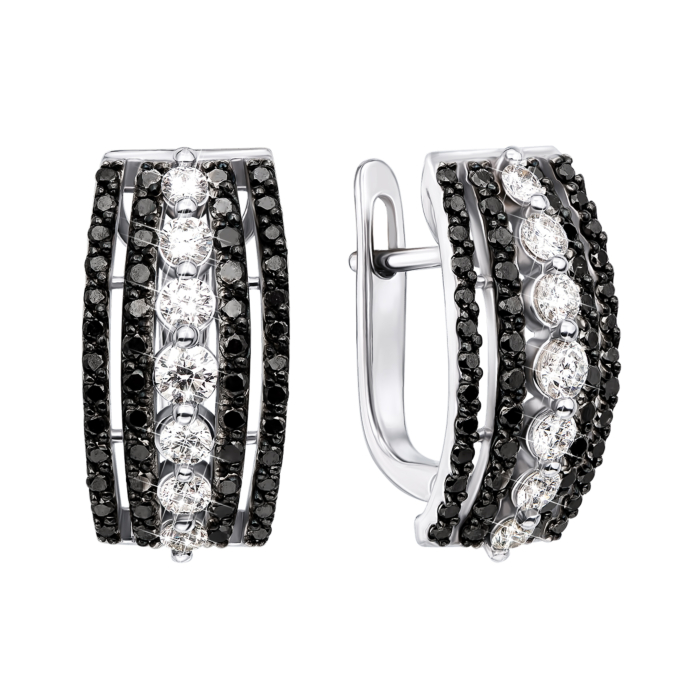 Золоті сережки з діамантами. Артикул 51732/2.5б ч