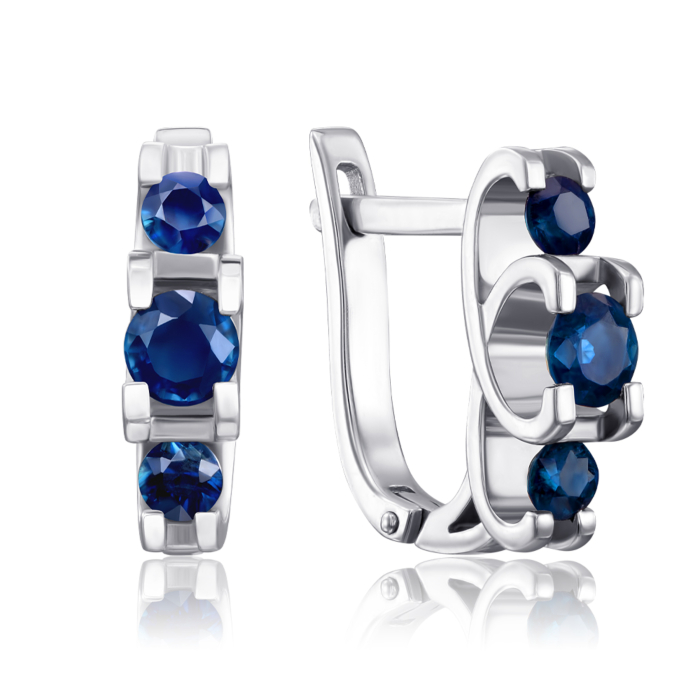 Золоті сережки з сапфірами. Артикул 51775/02/1/8269