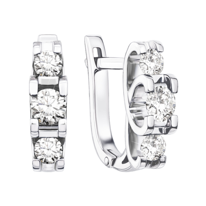 Золотые серьги с бриллиантами. Артикул 51775/4б