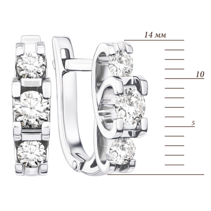 Золотые серьги с бриллиантами. Артикул 51775/4б